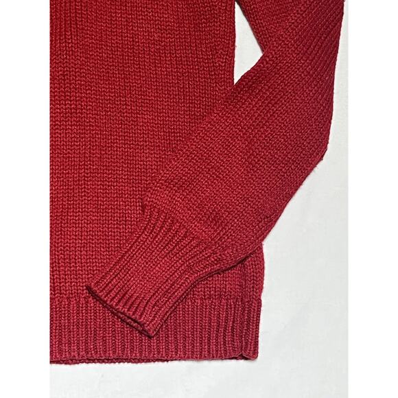 Talbots Fair Isle Turtleneck Sweater Womens Small Red Pullover Chunky Knit - Picture 5 of 12
